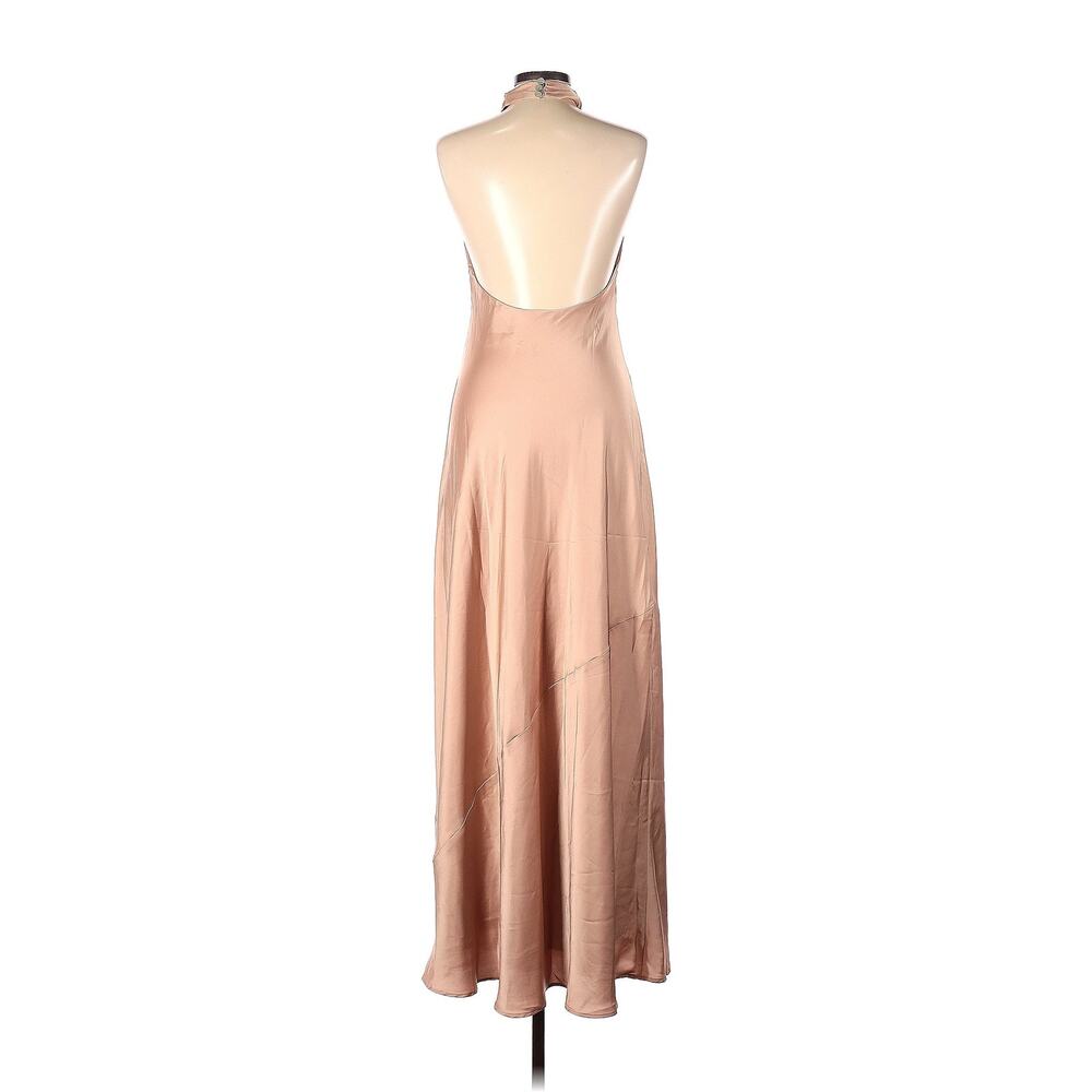 Show Me Your Mumu Jasmine Halter Maxi Dress Rose Gold Luxe Satin L - Picture 6 of 10